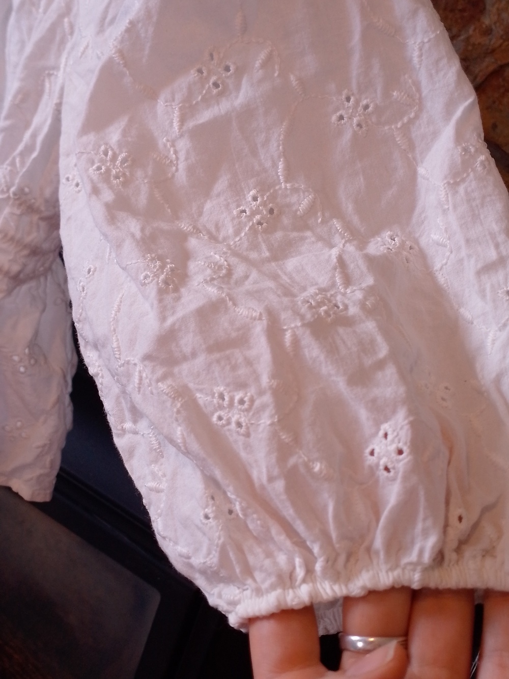Zara White 🤍 Off The Shoulder Cottagecore Crop Top Boho Prairie Babe - Picture 3 of 6